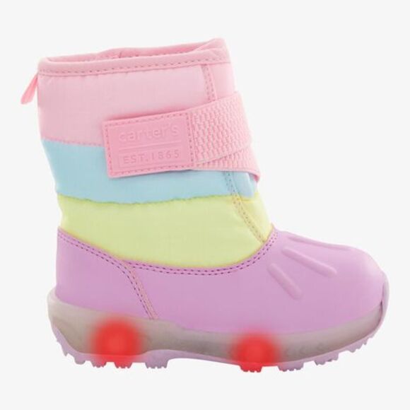 Carter's Light Up Pink Purple Yellow Waterproof Snow Boots US 9 TODDLER - Picture 1 of 8